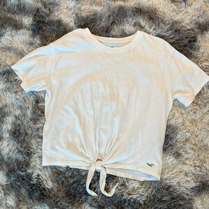 White Hollister Crop Tee